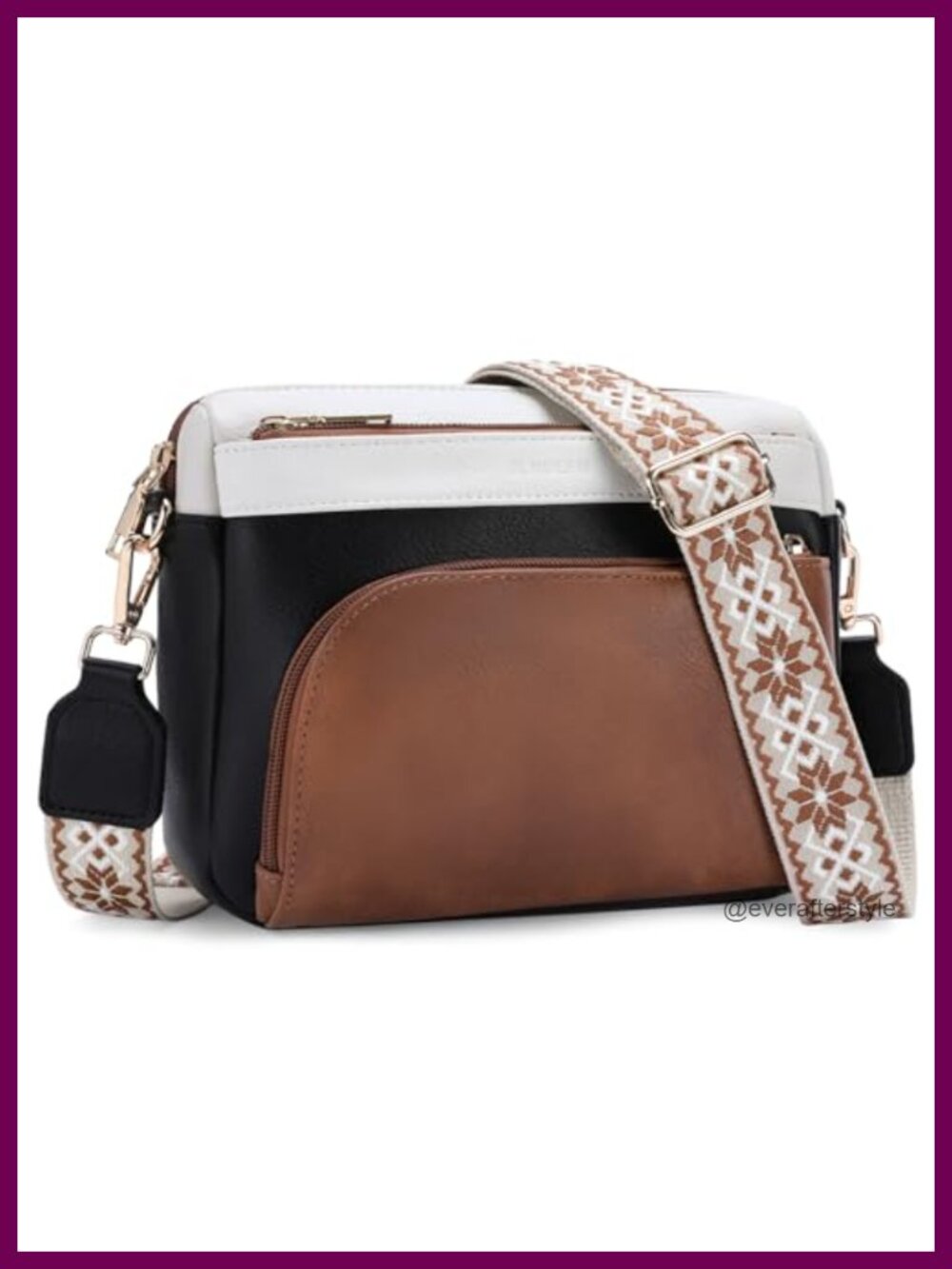 Vegan Leather Crossbody Bag Small Adjustable Strap Travel Purse